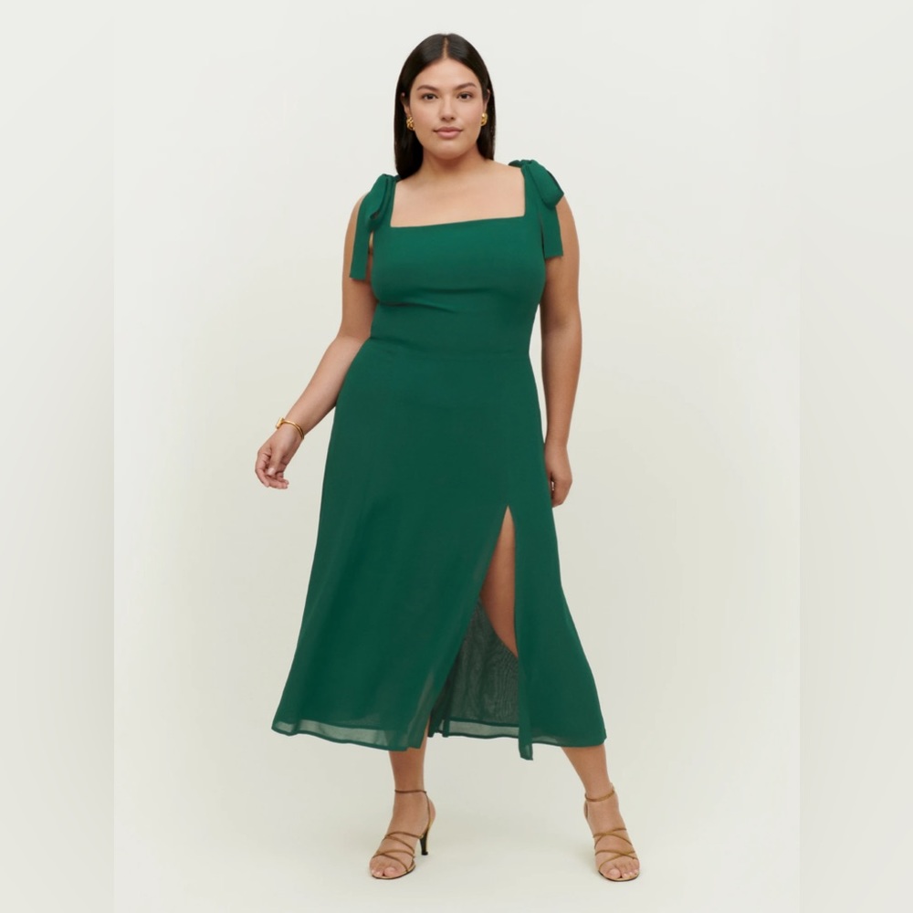 Reformation Twilight Dress in Emerald
